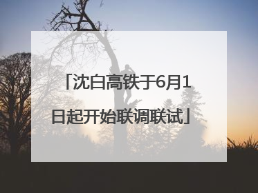 沈白高铁于6月1日起开始联调联试