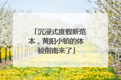 沉浸式度假新范本，黄阳小镇的体验指南来了