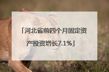河北省前四个月固定资产投资增长7.1%