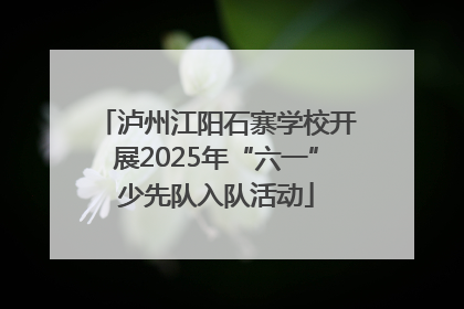 泸州江阳石寨学校开展2025年“六一”少先队入队活动