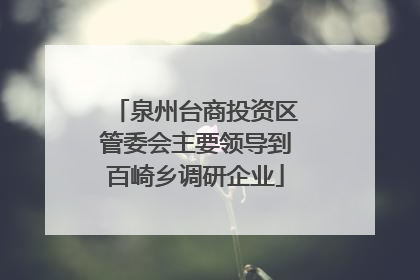 泉州台商投资区管委会主要领导到百崎乡调研企业