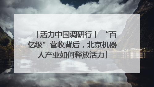 活力中国调研行丨 “百亿级”营收背后，北京机器人产业如何释放活力