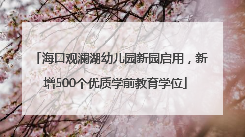海口观澜湖幼儿园新园启用，新增500个优质学前教育学位