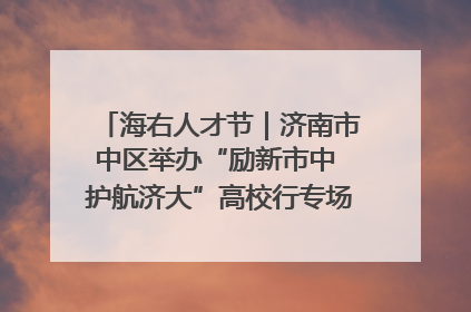 海右人才节｜济南市中区举办“励新市中 护航济大”高校行专场活动暨“青年人才 乐享市中”品牌推介会