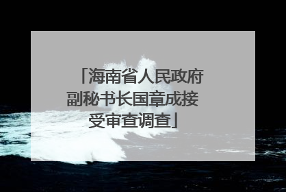 海南省人民政府副秘书长国章成接受审查调查