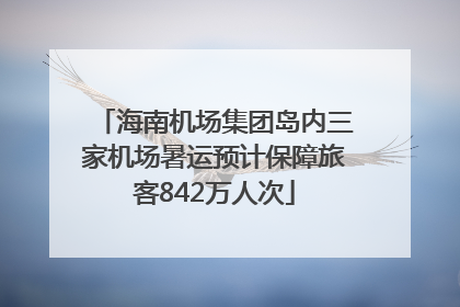 海南机场集团岛内三家机场暑运预计保障旅客842万人次