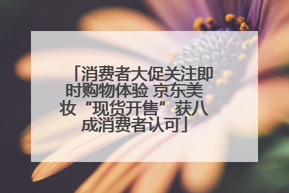 消费者大促关注即时购物体验 京东美妆“现货开售”获八成消费者认可