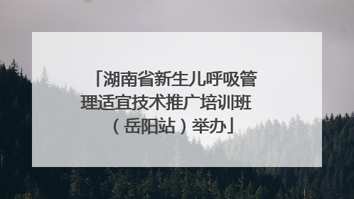 湖南省新生儿呼吸管理适宜技术推广培训班（岳阳站）举办