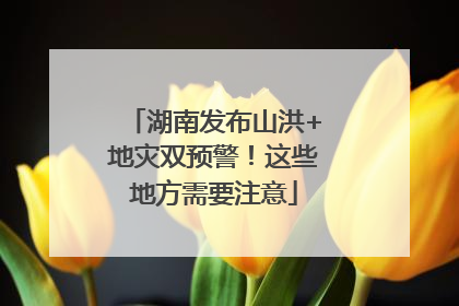 湖南发布山洪+地灾双预警！这些地方需要注意