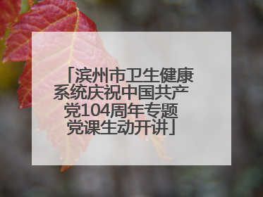 滨州市卫生健康系统庆祝中国共产党104周年专题党课生动开讲