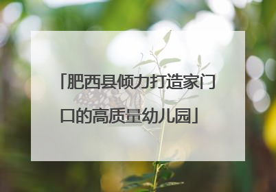 肥西县倾力打造家门口的高质量幼儿园