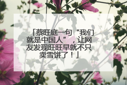 蔡旺庭一句“我们就是中国人”，让网友发现旺旺早就不只卖雪饼了！