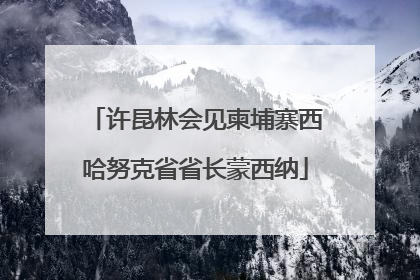 许昆林会见柬埔寨西哈努克省省长蒙西纳