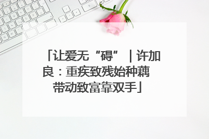 让爱无“碍”｜许加良：重疾致残始种藕 带动致富靠双手