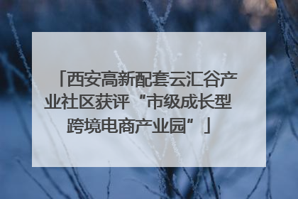 西安高新配套云汇谷产业社区获评“市级成长型跨境电商产业园”
