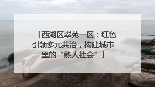 西湖区翠苑一区：红色引领多元共治，构建城市里的“熟人社会”