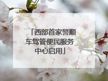 西部首家警顺车驾管便民服务中心启用