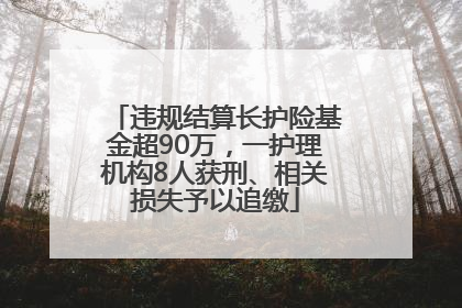 违规结算长护险基金超90万，一护理机构8人获刑、相关损失予以追缴