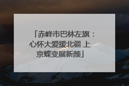 赤峰市巴林左旗：心怀大爱援北疆 上京蝶变展新颜