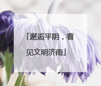 邂逅平阴，看见文明济南
