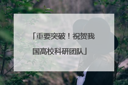 重要突破！祝贺我国高校科研团队