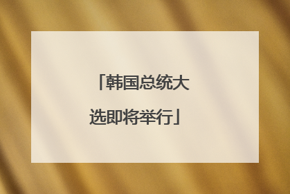 韩国总统大选即将举行