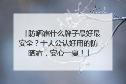 防晒霜什么牌子最好最安全？十大公认好用的防晒霜，安心一夏！