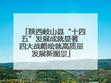 陕西岐山县“十四五”发展成就显著 四大战略绘就高质量发展新图景
