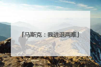 马斯克：我进退两难