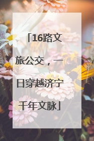 16路文旅公交，一日穿越济宁千年文脉