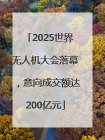 2025世界无人机大会落幕，意向成交额达200亿元