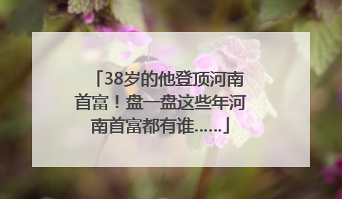 38岁的他登顶河南首富！盘一盘这些年河南首富都有谁……