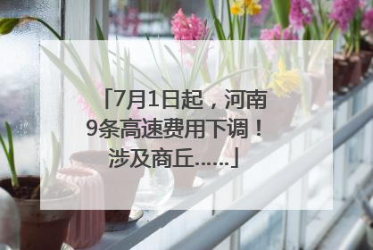 7月1日起，河南9条高速费用下调！涉及商丘……