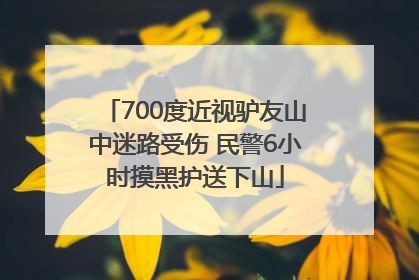700度近视驴友山中迷路受伤 民警6小时摸黑护送下山