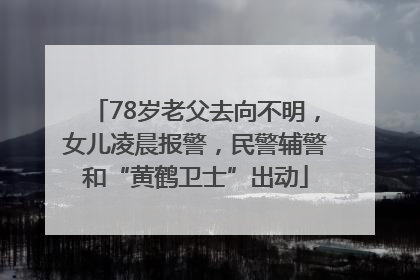 78岁老父去向不明，女儿凌晨报警，民警辅警和“黄鹤卫士”出动