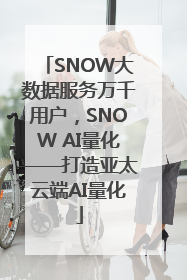 SNOW大数据服务万千用户，SNOW AI量化——打造亚太云端AI量化